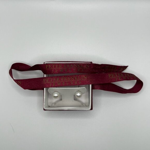 Peter Franklin 925 Sterling Silver Pearl Studs Earrings - Picture 4 of 6